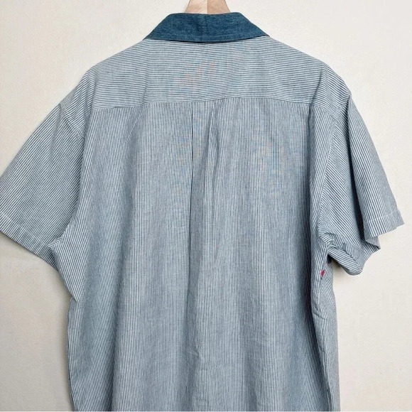 Victoria Jones  Woman 22W Short Sleeve Cotton Button Shirt Embroidery Cottage - Picture 9 of 12